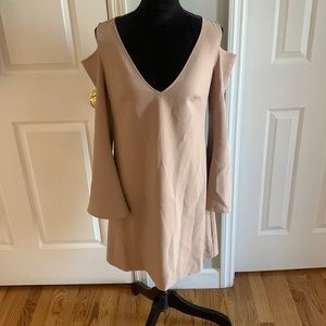 NWOT Trina Turk V Neck Long Sleeve Cold Shoulder Mini Dress- Size S